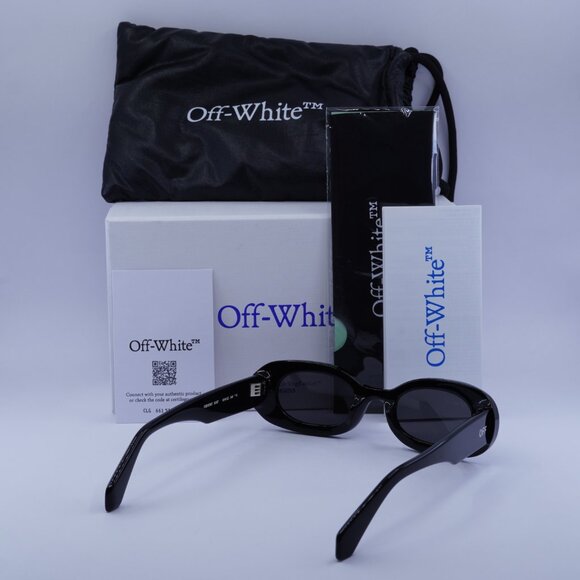 Off-White OERI087 AMALFI 1007 Sunglasses Black Oval Frame, Grey Lenses